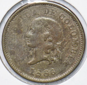 Colombia 1886 5 centavos 293647 combine shipping - Picture 1 of 2
