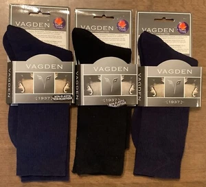 3 Pair Vagden JB Fields Men's Wool Nylon Blend Non-Elastic Socks Size 5-9 NWT - Picture 1 of 4