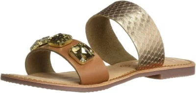 NOVAS sandálias de couro metálico com joias Callisto of California Wrigley tamanho 6 - Imagem 1 de 4