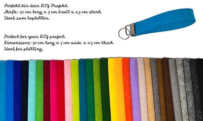 10er Set Filzbänder | 30cm x 3cm (LxB) | Bänder für Schlüsselanhänger | Rohlinge - Bild 1 von 3