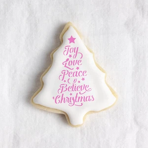 Plantilla de galletas para palabras de árbol de Navidad - plantillas Mylar duraderas y reutilizables - Imagen 1 de 6