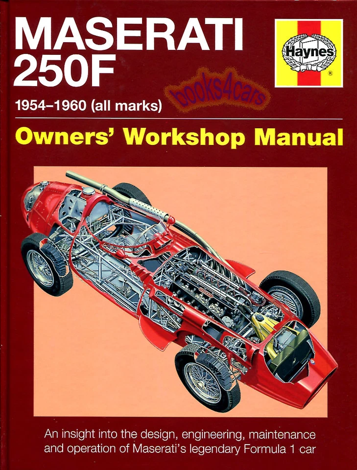 MANUAL HAYNES DEL MASERATI 250F COCHE DE CARRERAS GRAN PREMIO - Imagen 1 de 1