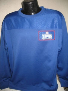 NBA Los Angeles Clippers Basketball Dri Fit Crew Sweatshirt Mens Size Majestic - Picture 1 of 3