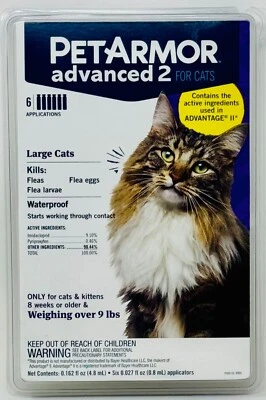 PetArmor Advanced 2 Prevención de Pulgas para Gatos Grandes, Suministro para 6 Meses Foto 1 de 4
