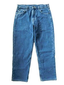 Carhartt Flannel Lined Straight Leg Blue Jeans Size 36 x 30 Relaxed Fit B172DST - Bild 1 von 8