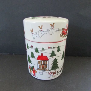 Jar with lid The Joy Of Christmas Jamestown China Japan Candy /Cookies Jar - Picture 1 of 10