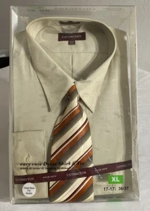 Camicia uomo Covington nuova con cravatta in confezione regalo XL collo 17-17,5 maniche 36/37 beige - Foto 1 di 2