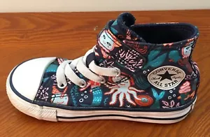 Converse All Star Chuck Taylor Junior Girls Size 8 Shoes Blue Mermaid Sneakers - Picture 1 of 10