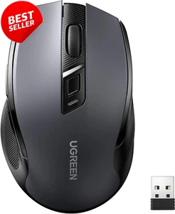 Wireless Ergonomic Mouse 4000 DPI 6 Buttons Silent 2.4G USB Receiver Laptop PC - Picture 1 of 12