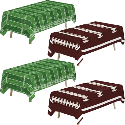 Pack de 4 manteles decorativos de fiesta de fútbol, suministros de fiesta de fútbol cala de mesa Foto 1 de 4