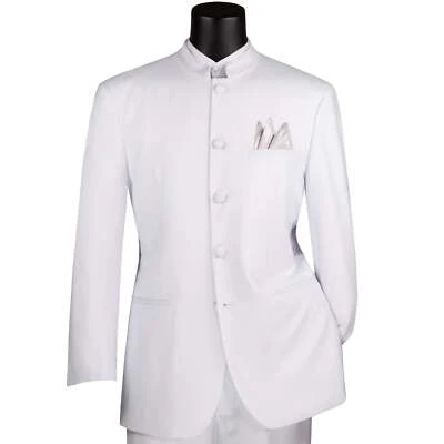 VINCI Men's 5-Button Classic-Fit Banded Collar Tuxedo - 36S-56L, 5 Colors - NEW - Image 1 of 4
