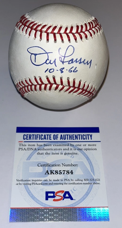 Don Larsen OAL Signed Baseball,New York YankeesPSA/DNA Autograph,(B59) - Image 1 of 4
