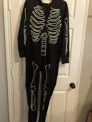 Hyde & Eek Halloween Unisex Black Glow in the Dark Skeleton Halloween /PJ Med - Image 1 of 4