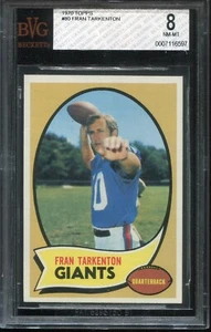 1970 Topps Football # 80 Fran Tarkenton (NM-MT) BVG 8 ++ - Picture 1 of 2