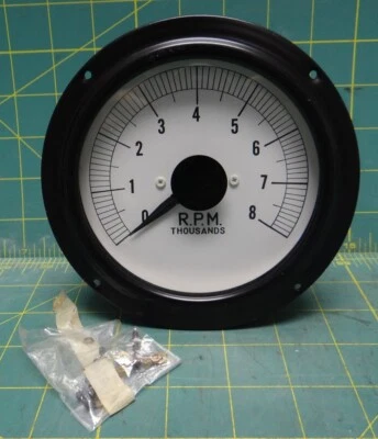 Metermaster Inc Electrical Tachometer P/N 460TN182398, 0 to 8,000 RPM, 5 1/2" - Image 1 of 4