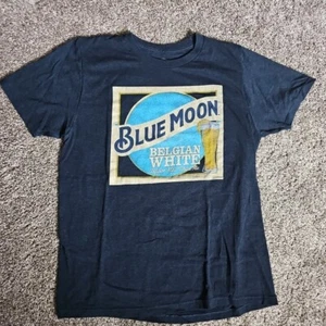 Blue Moon Belgian White Beer Size Medium Blue Short Sleeve Alcohol Tee - Picture 1 of 8