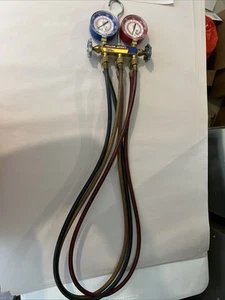 Colector de prueba y carga de chaqueta amarilla Ritchie con medidores y mangueras - Imagen 1 de 4