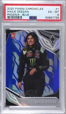 2020 Panini Chronicles Phoenix Blue Prizm /199 Hailie Deegan #1 PSA 6 - Image 1 of 2