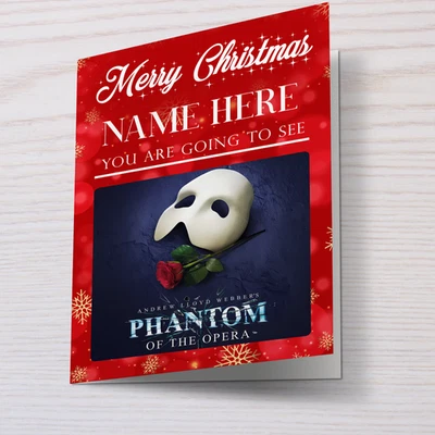 LIQUID_GRAPHICS YOU'RE GOING TO SEE THE PHANTOM OF THE OPERA MUSICAL Personalised Christmas Card