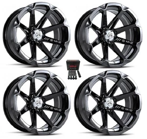 MSA M12 Diesel UTV Wheels/Rims Black 14" Polaris RZR Turbo S / RS1 (4) - Picture 1 of 3