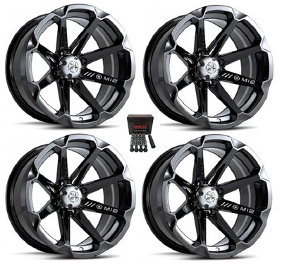 MSA M12 Diesel UTV Wheels/Rims Black 14" Polaris RZR Turbo S / RS1 (4) - Image 1 of 3