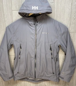 Helly Hansen Mens Gray Helly Tech Mountain Hooded Waterproof Rain Jacket Small - Picture 1 of 11