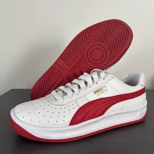 Puma GV Special Leather White Red Gold Accent MensSneakers Shoes Size 10 - Picture 1 of 10