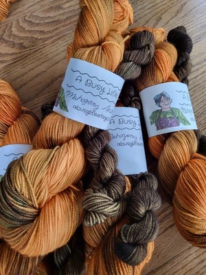 Mahogany Sock Set,  full skein and  mini skein, Sock set , BFL wool and Nylon - Image 1 of 4