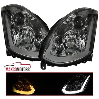 Smoke Projector Headlights Fits 2003-2007 Infiniti G35 w/ Sequential LED Signal - Image 1 of 4