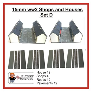 15mm WW2 shops and Houses set D - Picture 1 of 1