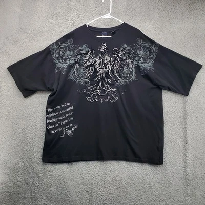 Camiseta Karl Kani Dorada Para Hombre 3XL Negra Y2K Águila Gráfica Algodón Foto 1 de 4