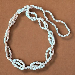 "Collar Hawaiano Concha Vintage Cono Cowrie Tejido Natural 36"" Boho Playa Joyería" - Imagen 1 de 9
