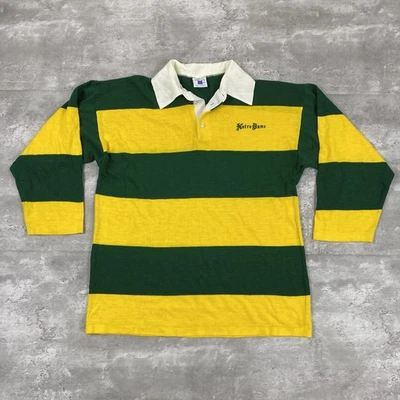 vintage 70s THE BIG R NOTRE DAME rugby polo shirt M acrylic green yellow - Image 1 of 4