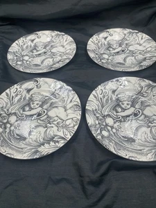 Kuchenteller Copeland and Gattette Putten Engel schwarz und weiß 4 Stück 19,5 cm - Bild 1 von 8