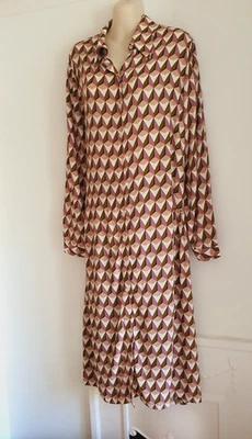 Benetton геометрический макси рубашка платье, Великобритании размер M/L - Изображение 1 из 4