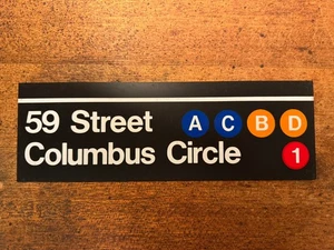 New York City Transit MTA Subway Sign Ruler 59th Street/Columbus Circle - Picture 1 of 3