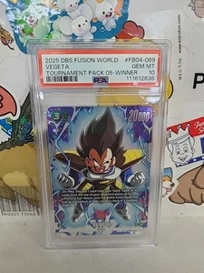 Dragon Ball Fusion World Vegeta Tournament Pack 05 Winner FB04-069 PSA 10 Gem - Picture 1 of 2