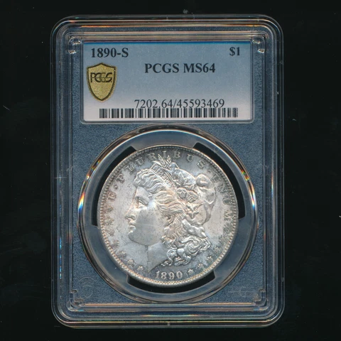 1890-S MORGAN SILVER DOLLAR $1 ~ PCGS MS64 ~ SHIPS FREE! Cover