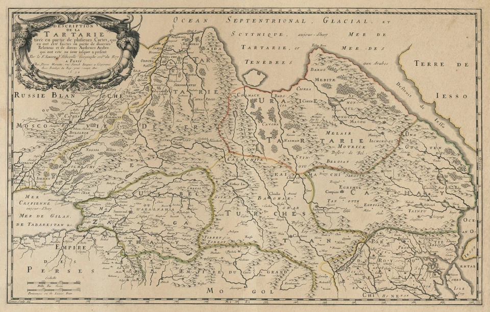 Antique Map "Description De La Tartarie" (Tartarian Empire) Nicolas Sanson, 1654 - Image 1 of 4