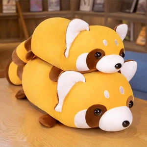 60/80cm Mochi Red Panda Plush Pillow Laying Down, Cute Soft Stuffed Animal Doll - Picture 1 of 3