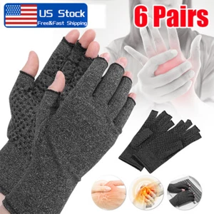 6Pairs Compression Gloves Arthritis Carpal Tunnel Hand Brace Support Pain Relief - Picture 1 of 13
