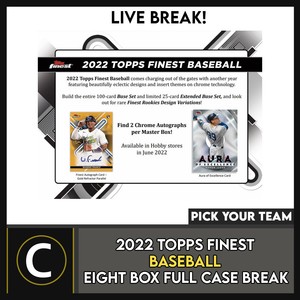 2022 TOPPS FINEST BASEBALL 8 BOX (FULL CASE) #A1747 - PICK YOUR TEAM