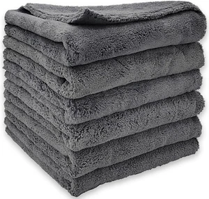 6 Pack Edgeless Microfiber Towels 16 x 16 in Coral Velvet 550 GSM Super Soft New - Picture 1 of 8