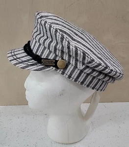 NUOVO Cappello Donna ROXY 'Pressed Flowers' Baker News Ragazzo, S/M -Bianco Nero Riga - Foto 1 di 5
