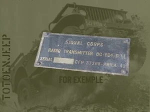 NEW LABEL PLAQUETTE POSTE RADIO BC604 DM1 SCR508 jeep willys us ww2 - Imagen 1 de 4