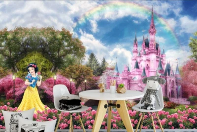 Обои детские замок Disney принцесса белоснежная комната для девочек большие фрески современные - Изображение 1 из 3