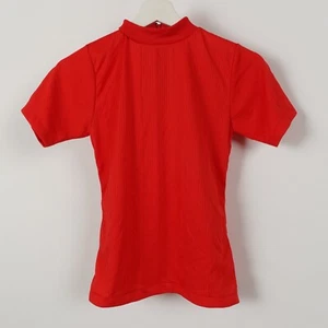 Vintage 70s Women's Small Red Short Sleeve Knit Shirt Disco Made in Japan - Picture 1 of 12