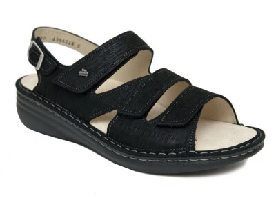 Finn Comfort PRAIA astor black schwarz Leder Sandalen Mellow Super-Soft