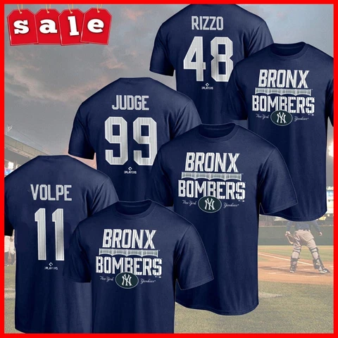 Anthony Volpe, Aaron Judge, Anthony Rizzo New York Yankees Name & Number T-Shirt Cover
