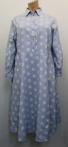 Ex-Joe Browns Blue/White Striped Daisy Printed Long Sleeved Collared Dress-UK22 - Picture 1 of 5